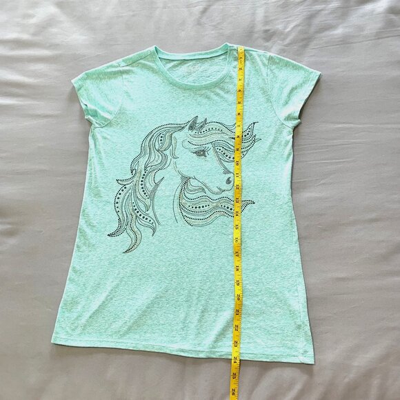 Crazy 8 Children's Place Grils T-shirts Blue Green Size 14 Unicorn Short Sleeves - Picture 12 of 16